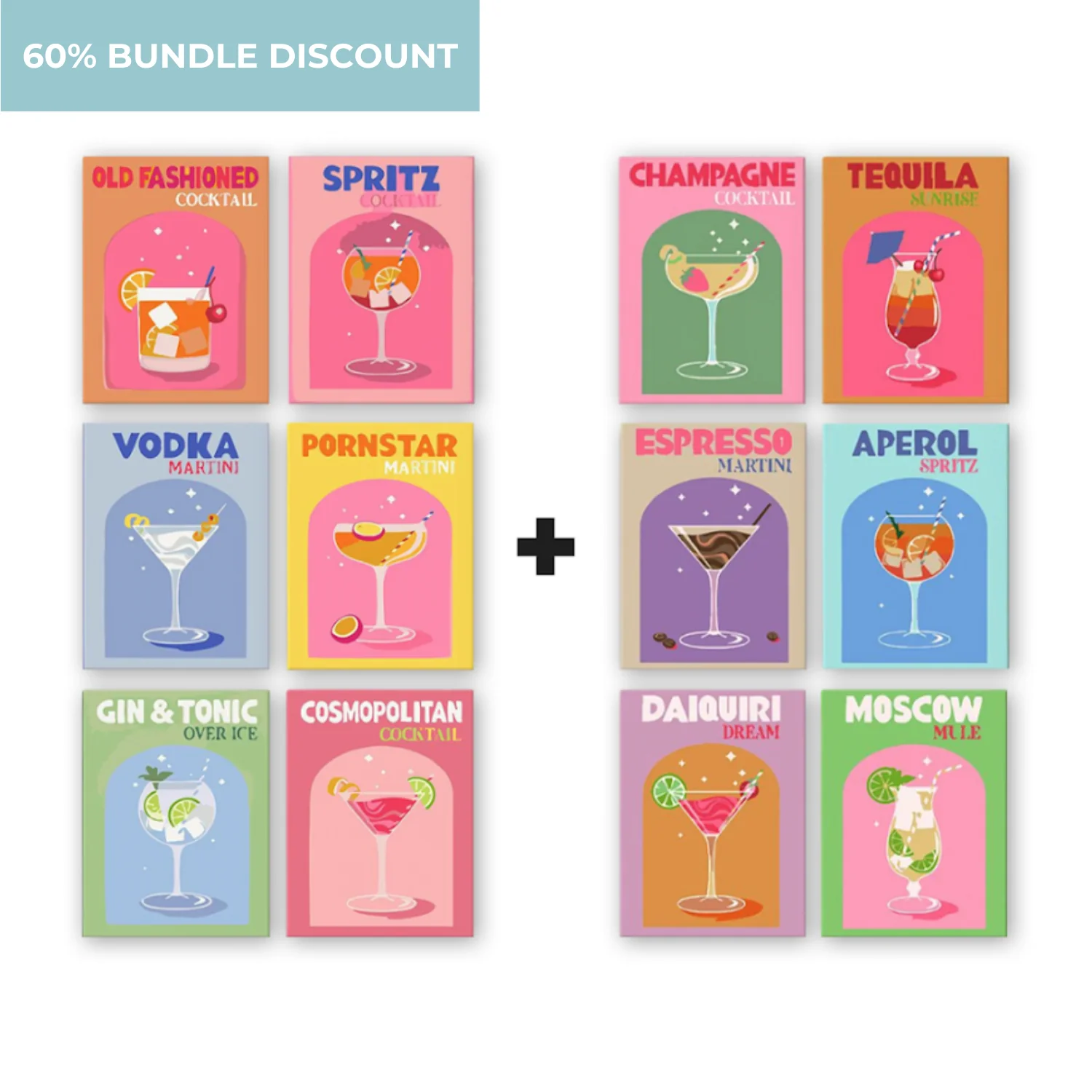 12 Mini Paintings | Colorful Cocktail Bundle - Image 16