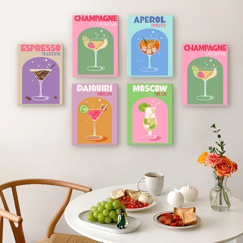 12 Mini Paintings | Colorful Cocktail Bundle - Image 4