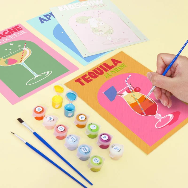 12 Mini Paintings | Colorful Cocktail Bundle - Image 8