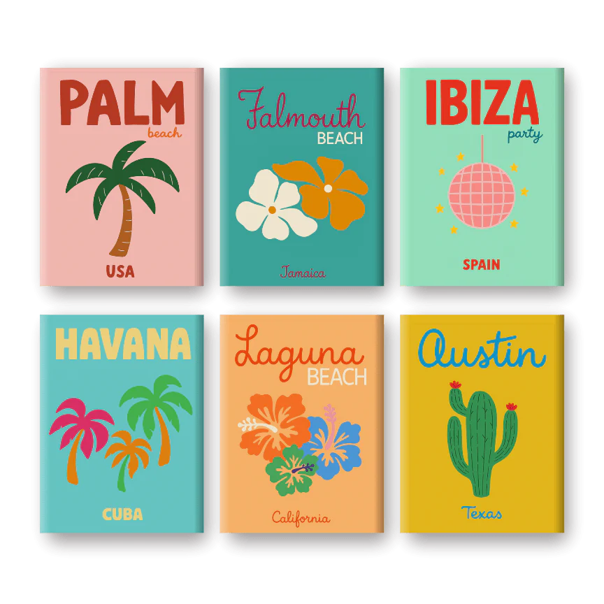 6 Mini Paintings - Beach & Summer Set
