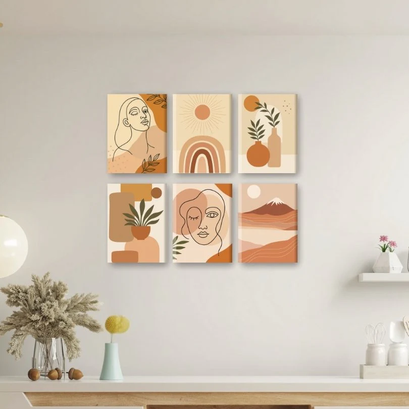 6 Mini Paintings - Boho Set - Image 2