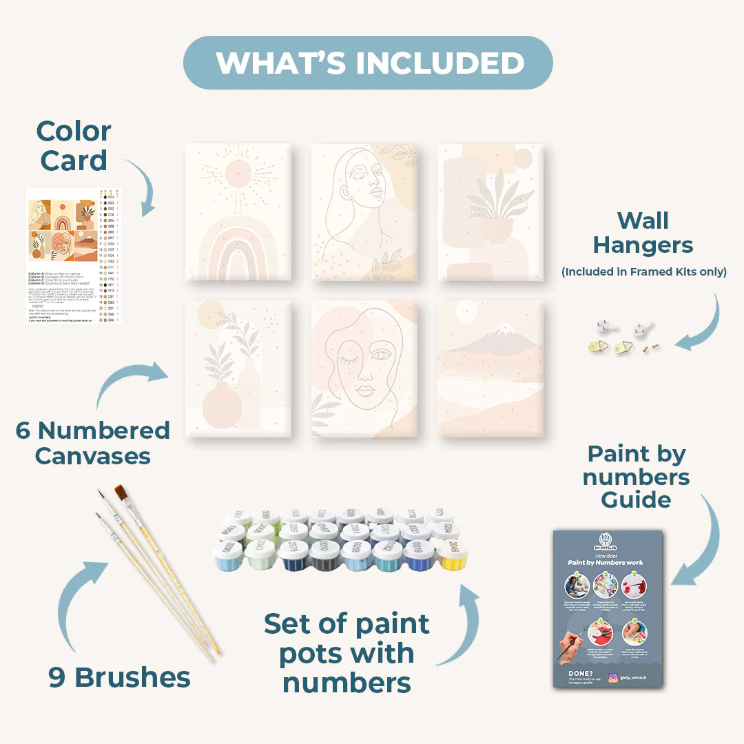6 Mini Paintings - Boho Set - Image 3