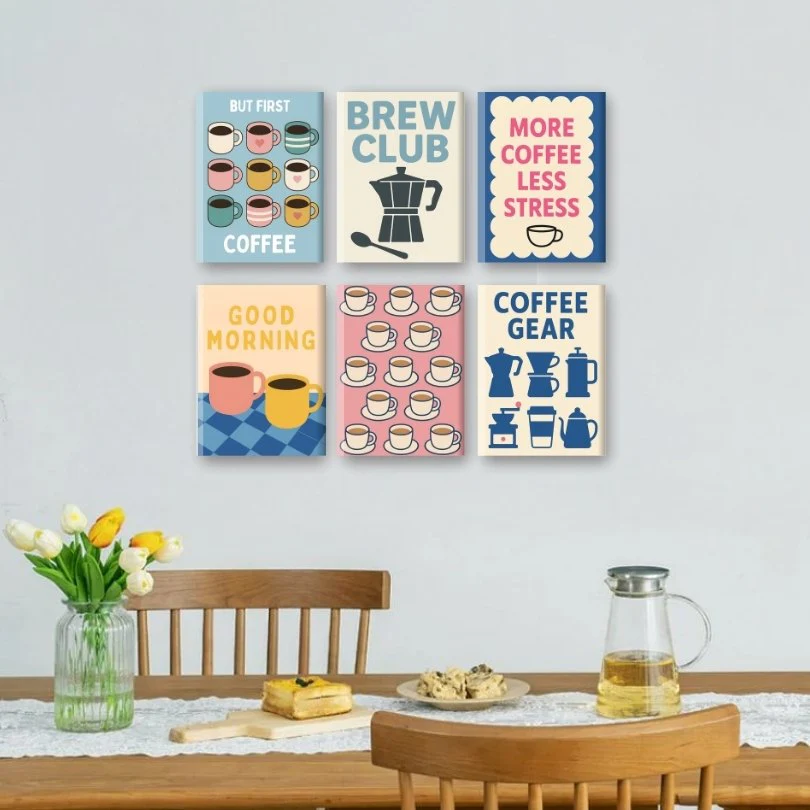 6 Mini Paintings - Brew Club Coffee Set - Image 2
