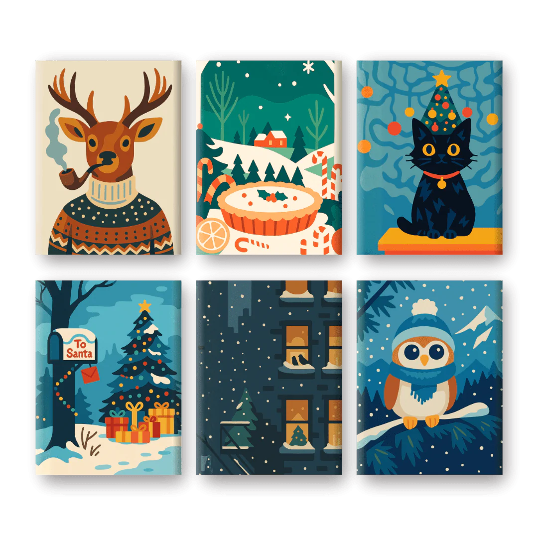 6 Mini Paintings | Christmas Charm Set