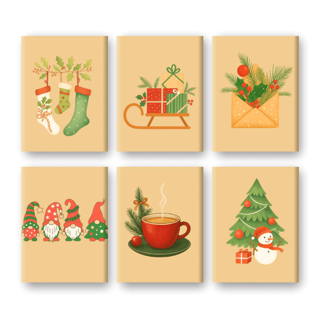 6 Mini Paintings | Christmas Warmth Set