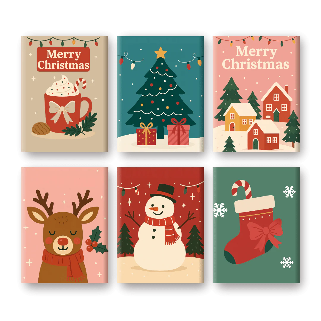 6 Mini Paintings - Classic Christmas Set