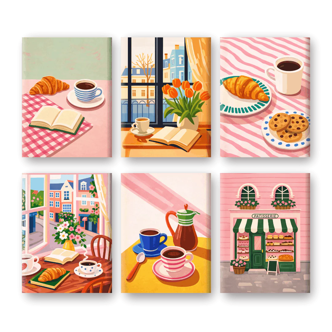 6 Mini Paintings - Coffee Moments Set