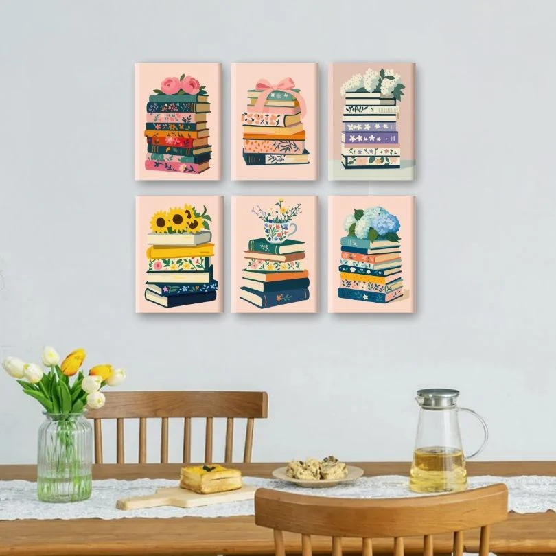 6 Mini Paintings - Colorful Books Set - Image 2