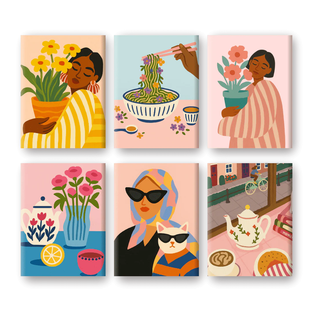 6 Mini Paintings | Colorful Lifestyle Set