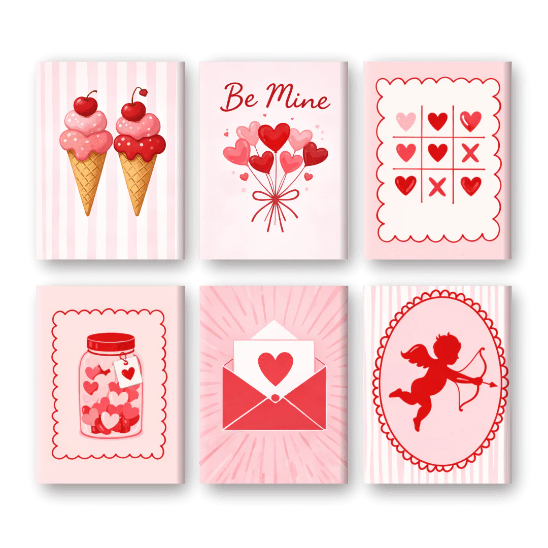 6 Mini Paintings - Cupid Set