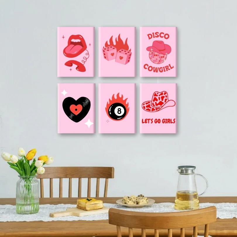 6 Mini Paintings - Disco Cowgirl Set - Image 2
