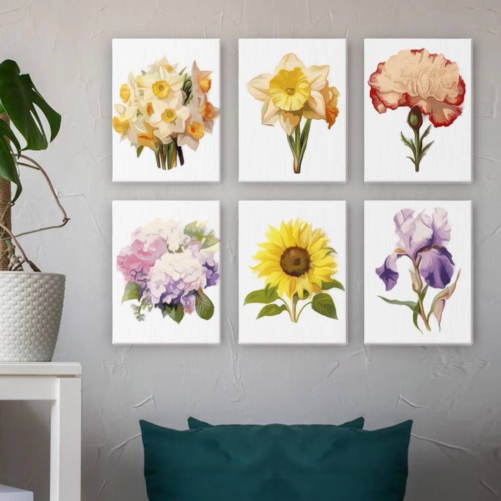 6 Mini Paintings - Flowers Set 2.0 - Image 2