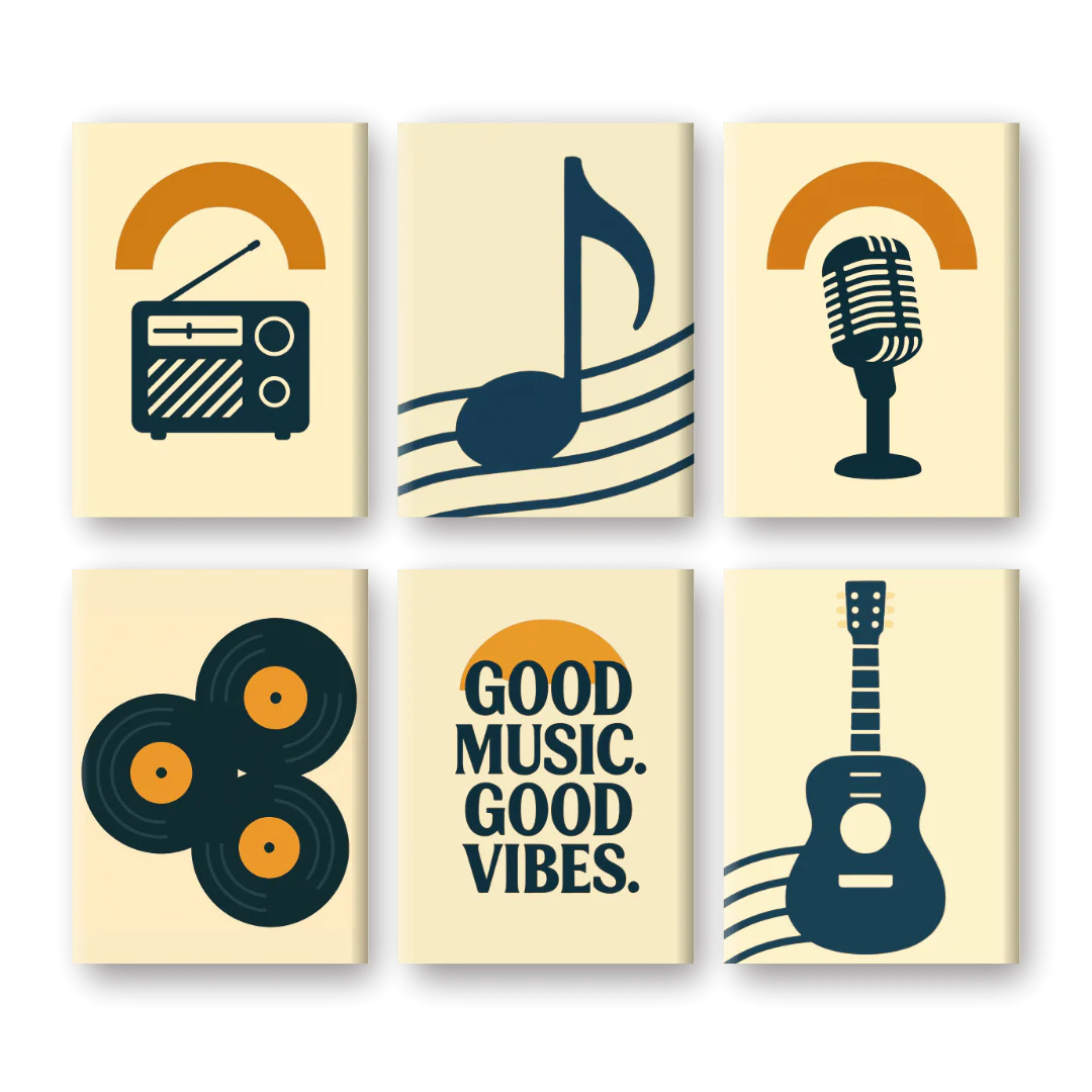 6 Mini Paintings - Good Music Set