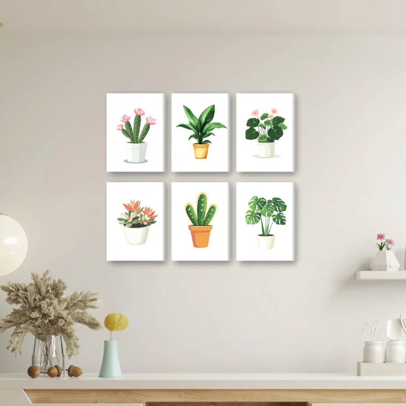 6 Mini Paintings - Gorgeous Plants Set - Image 2