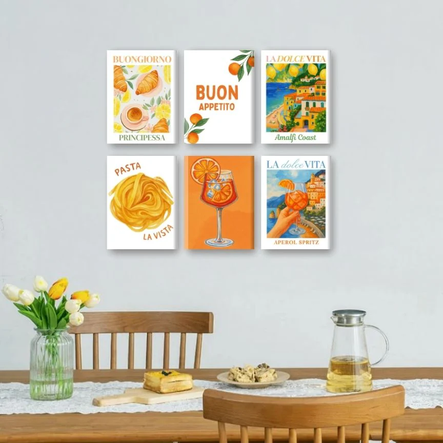 6 Mini Paintings - Italian Buon Appetito set - Image 2