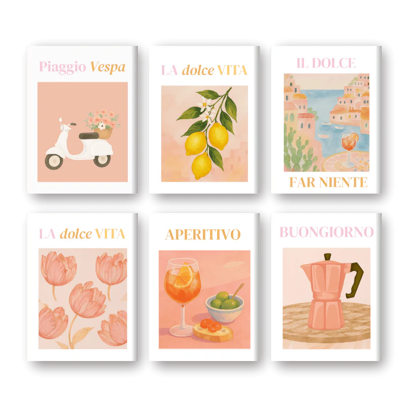 6 Mini Paintings - Italian Vibes Set