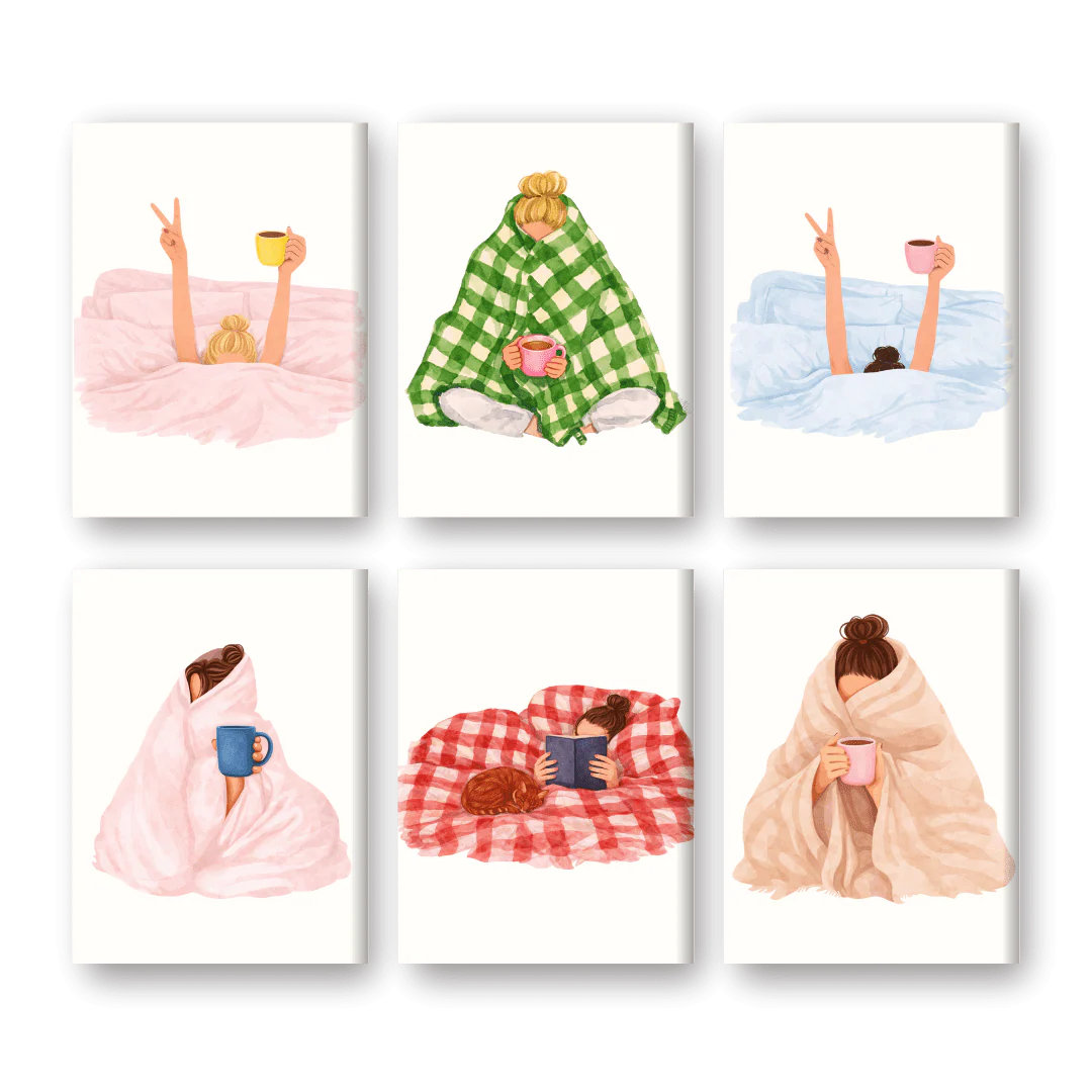 6 Mini Paintings - Lazy Morning Set