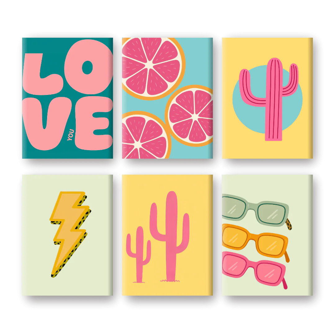 6 Mini Paintings - Love Retro Set