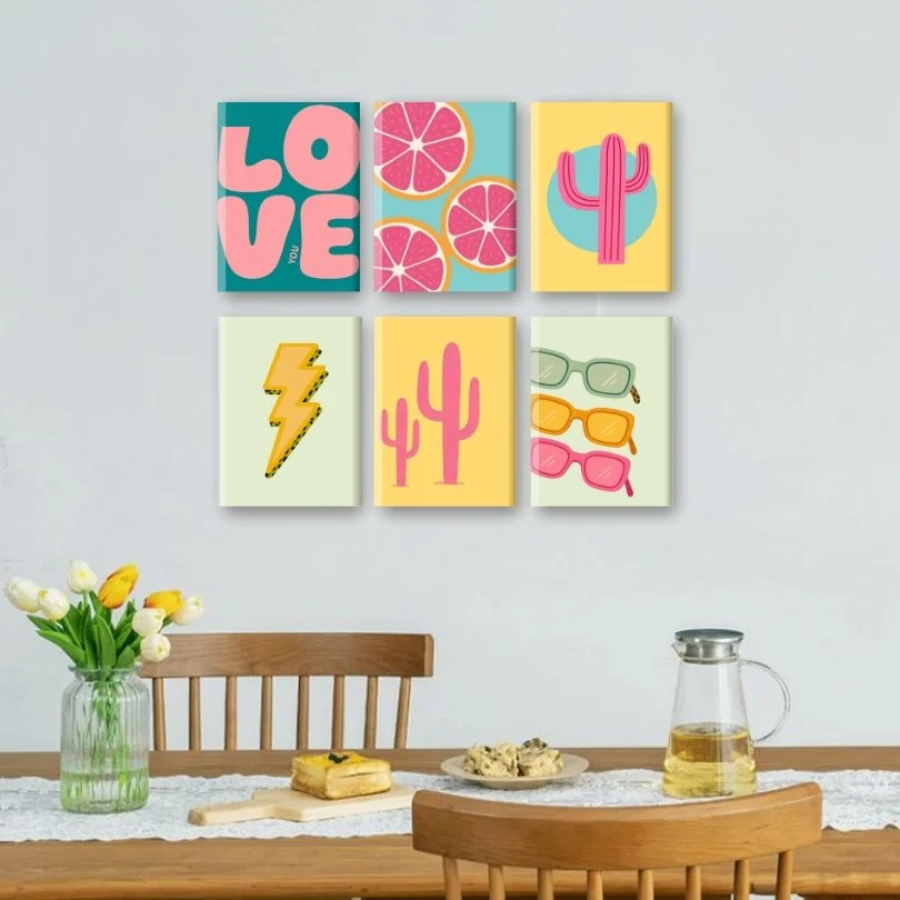 6 Mini Paintings - Love Retro Set - Image 2
