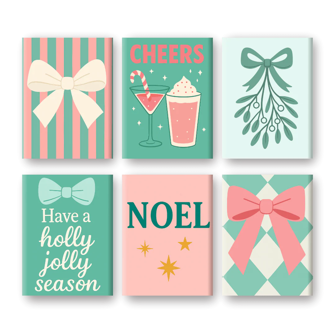 6 Mini Paintings | Pastel Christmas Set