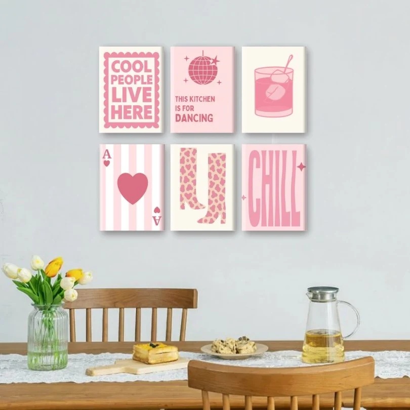 6 Mini Paintings - Pink and Chill Set - Image 2
