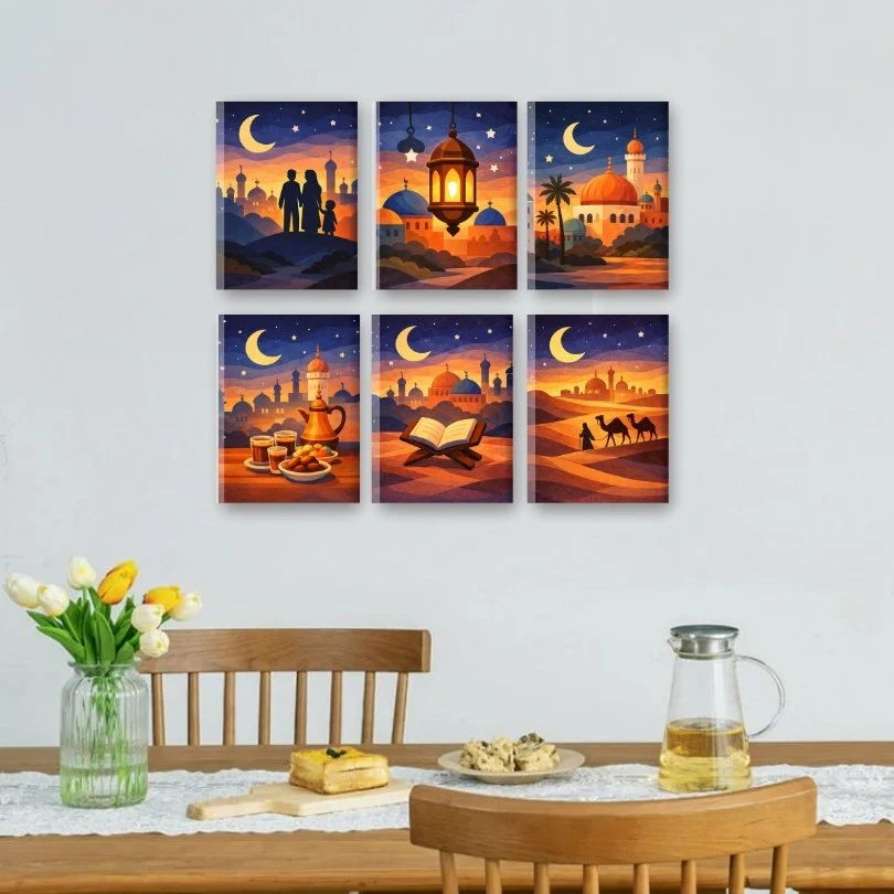 6 Mini Paintings - Ramadan Night Set - Image 2