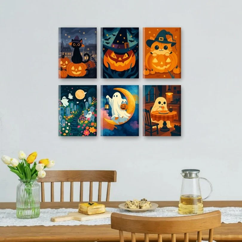 6 Mini Paintings - Spooky Halloween Set - Image 2