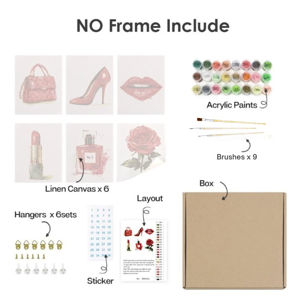 6 Mini Paintings - Sweet Latte Set - Image 4