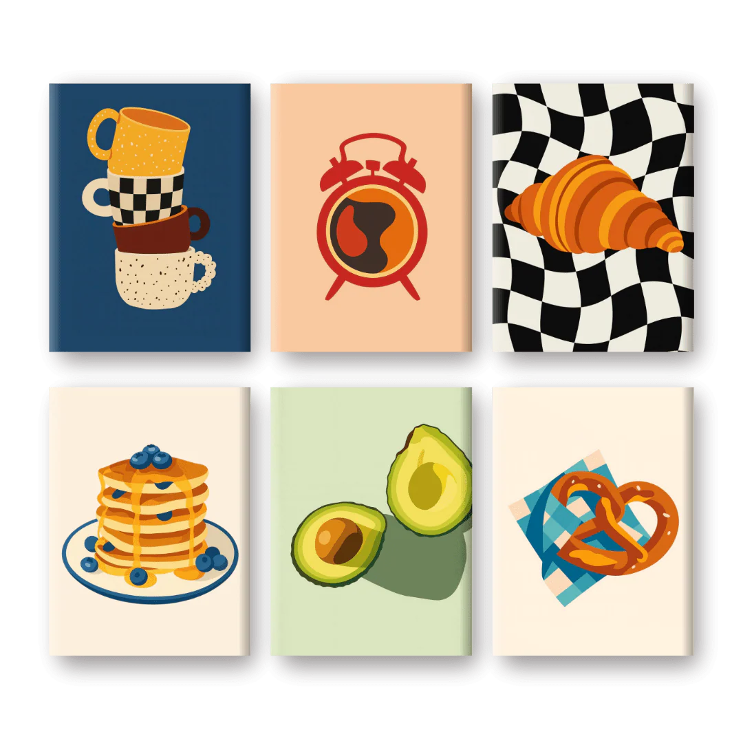 6 Mini Paintings | Tasty Mornings Set