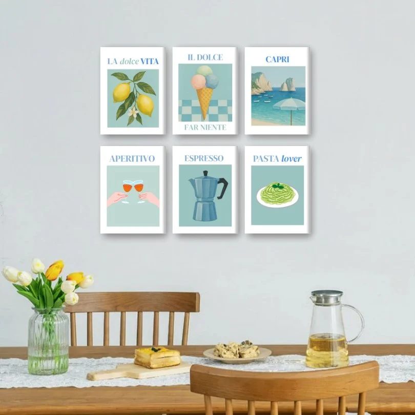 6 Mini Paintings - The Taste of Italy Set - Image 2