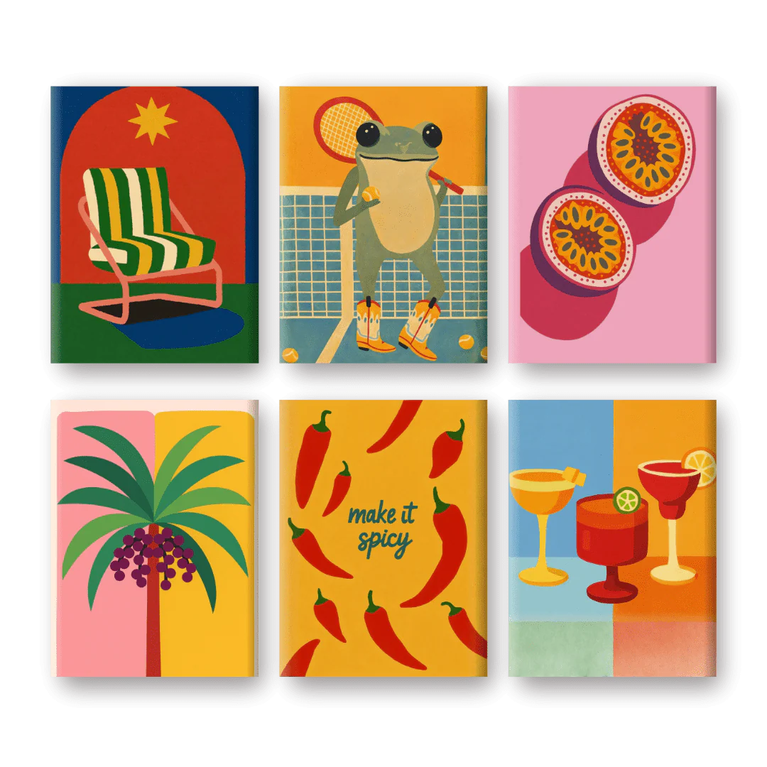6 Mini Paintings - Tropical Pop Set