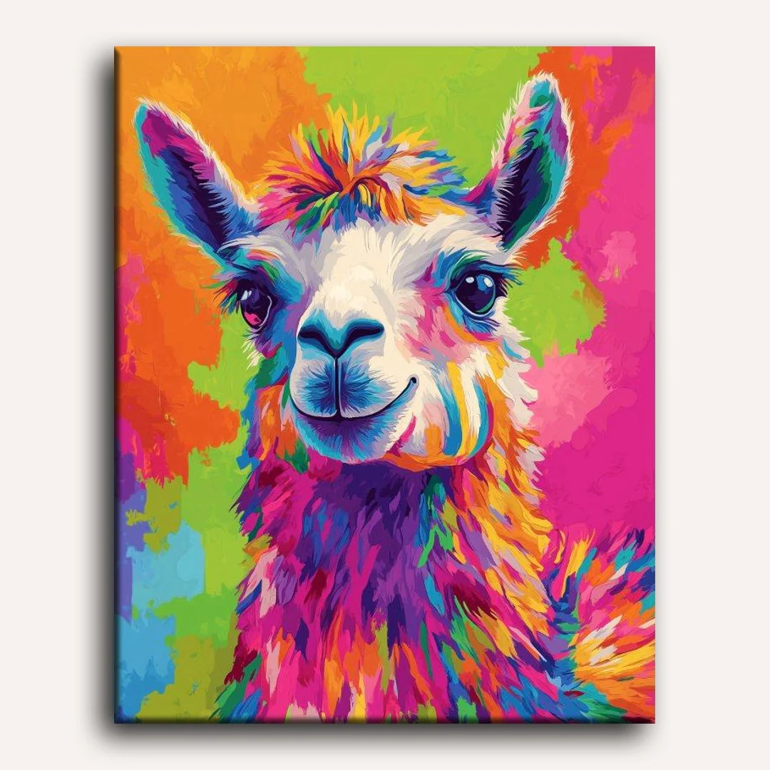 Abstract Colorful Alpaka | Paint by Numbers - Image 2