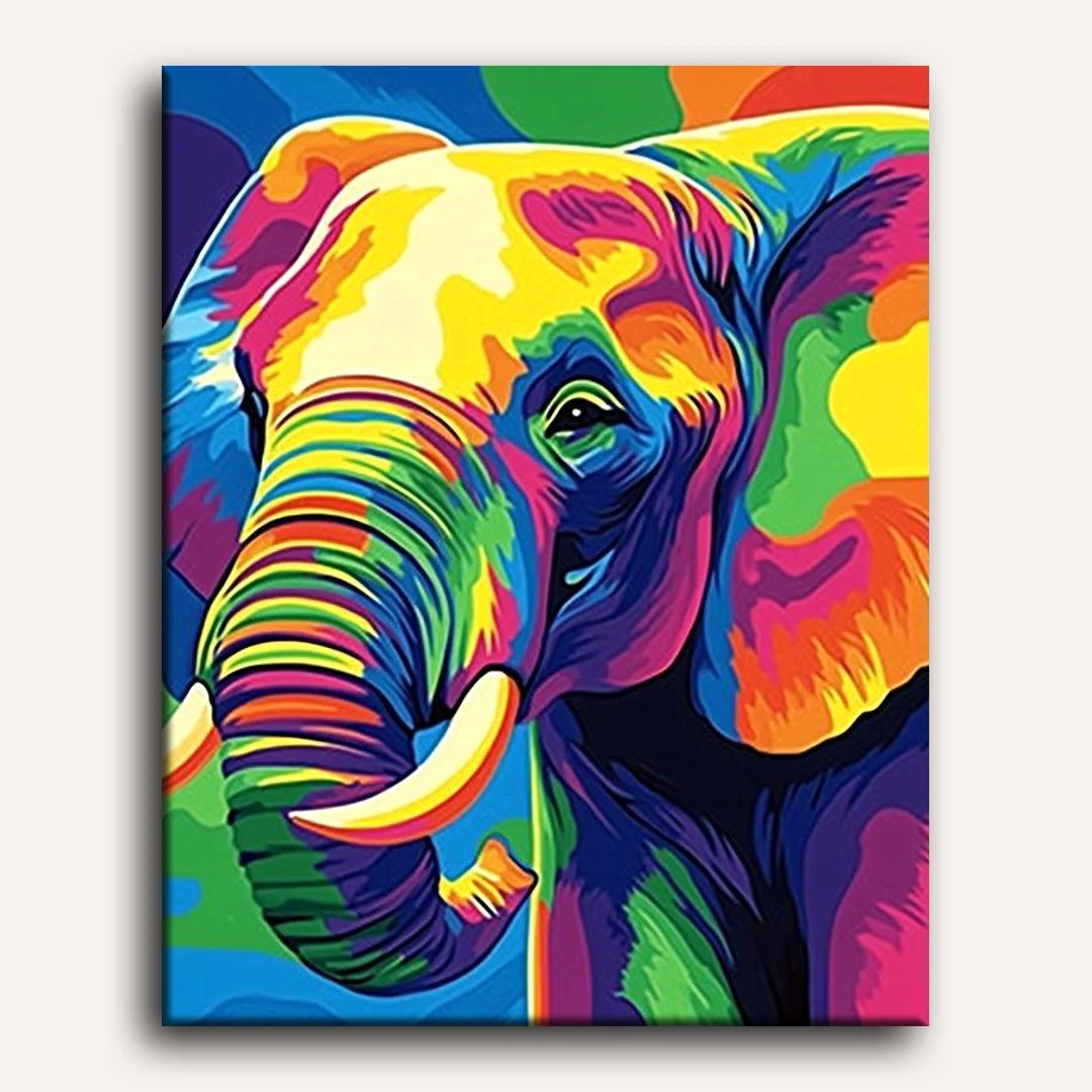 Abstract Colorful Elephant | Paint by Numbers - Image 2
