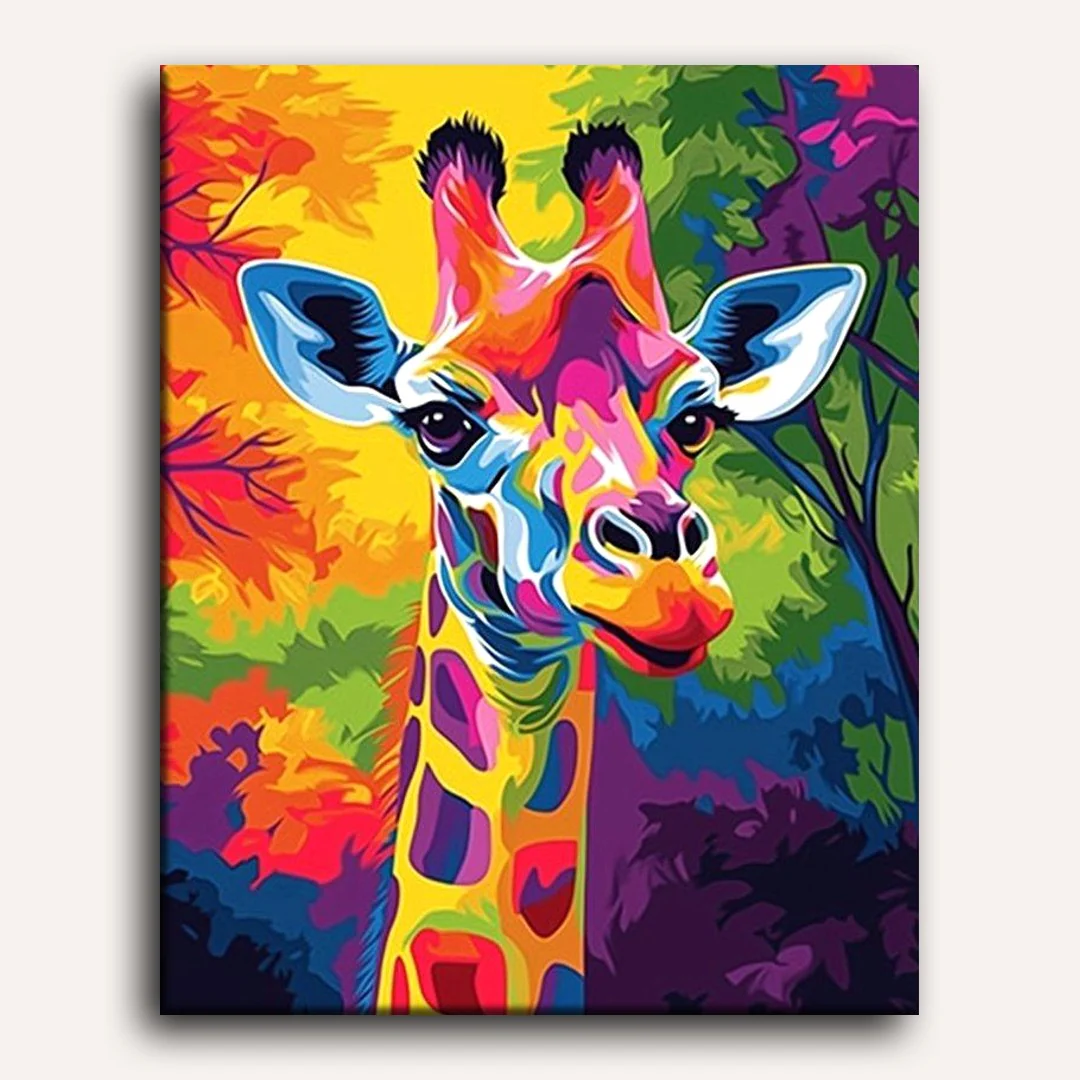 Abstract Colorful Giraffe | Paint by Numbers - Image 2