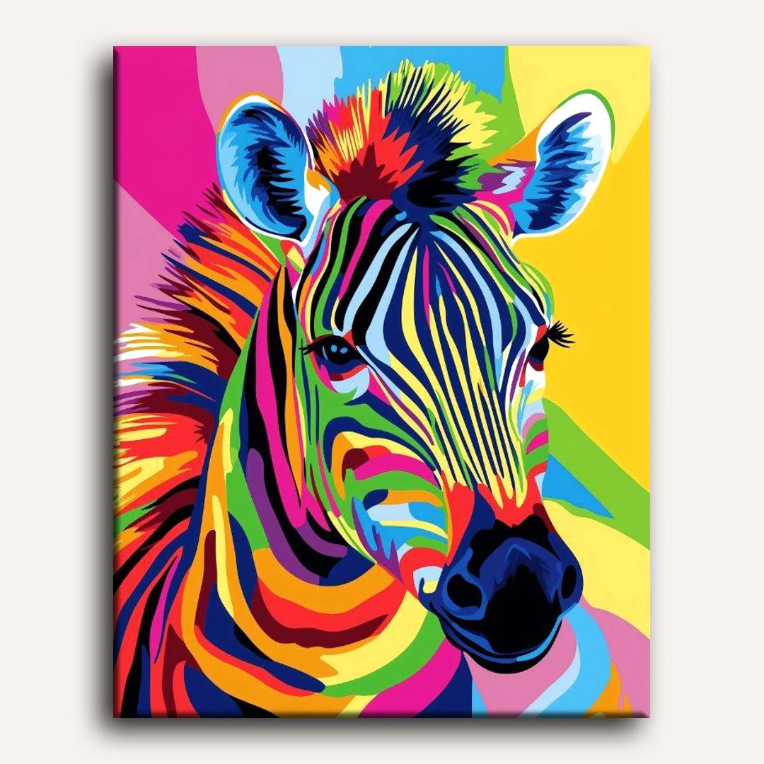 Abstract Colorful Zebra | Paint by Numbers - Image 2