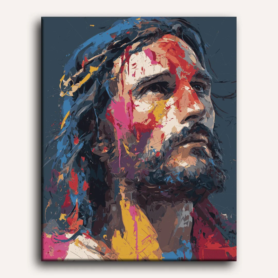 Abstract Jesus | Paint by Number - Image 2