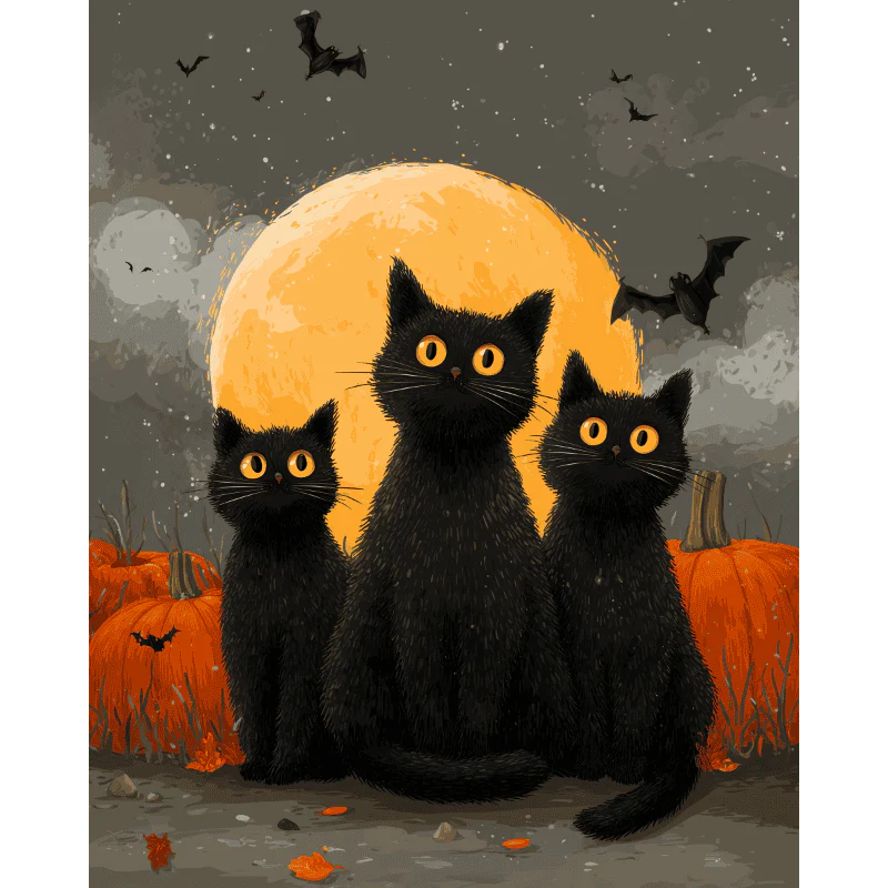 Black trio | Paint by Number