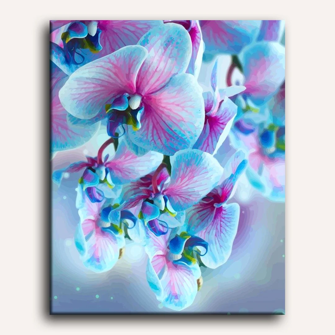 Blue Orchids | Paint by Numbers - Image 2