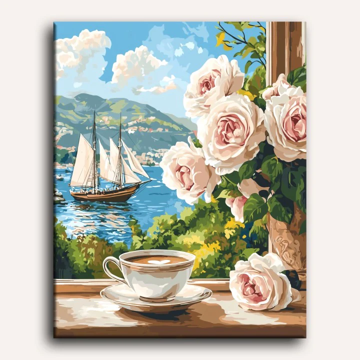 Coffee at the Window | Paint by Number - Image 2