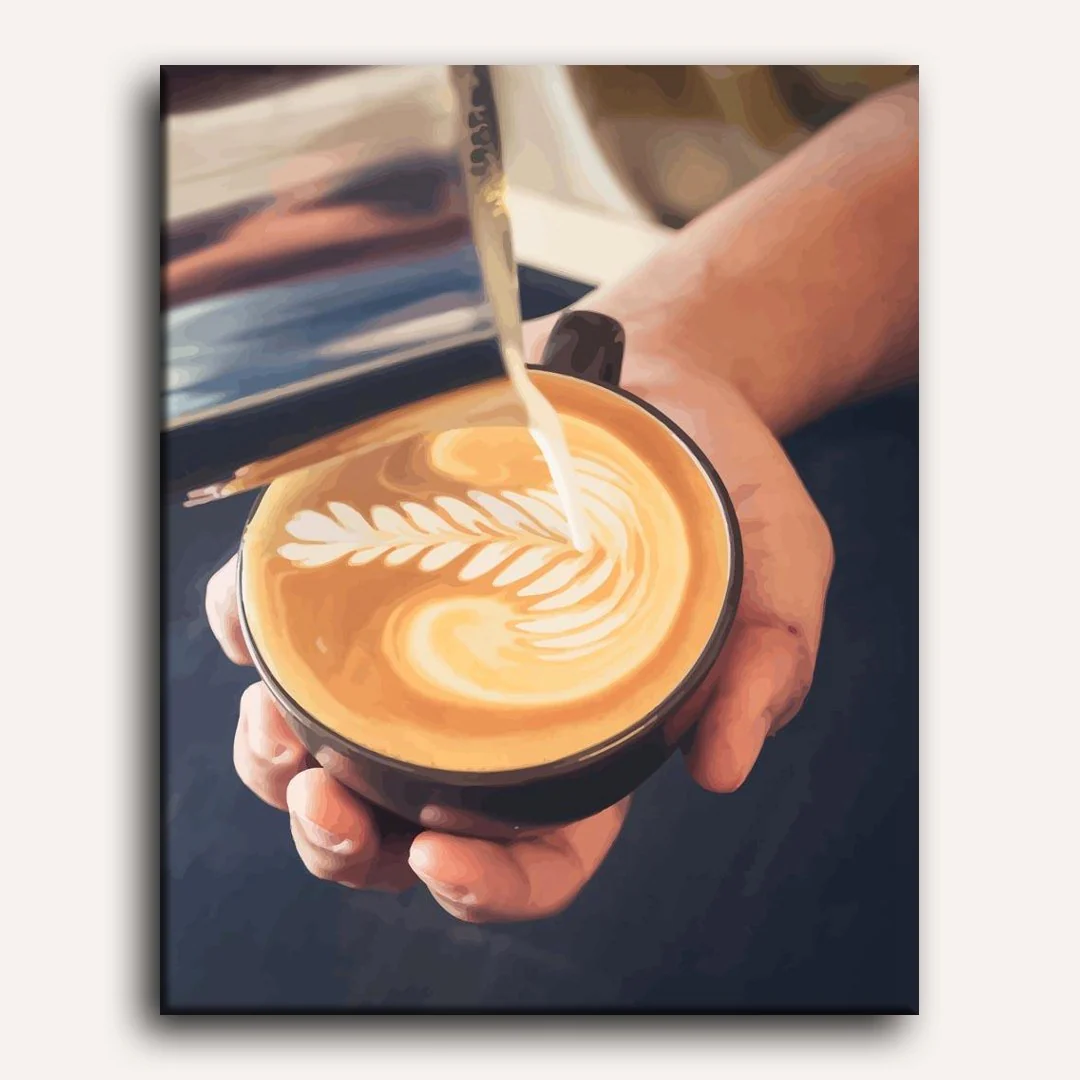 Coffee with Milk (Latte) | Paint by Numbers - Image 2