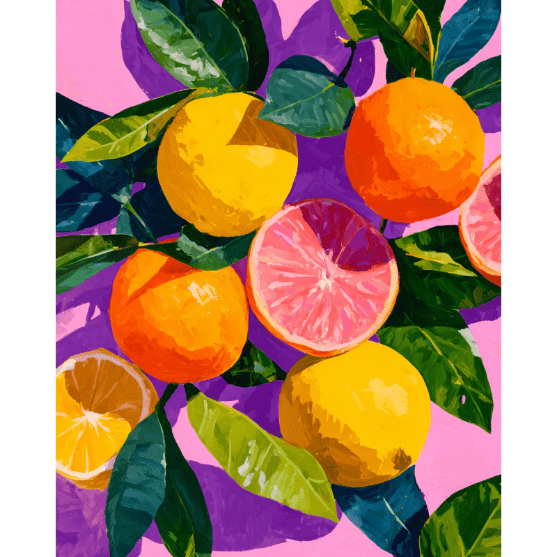 Colorful Citrus Fruits| Paint by Number