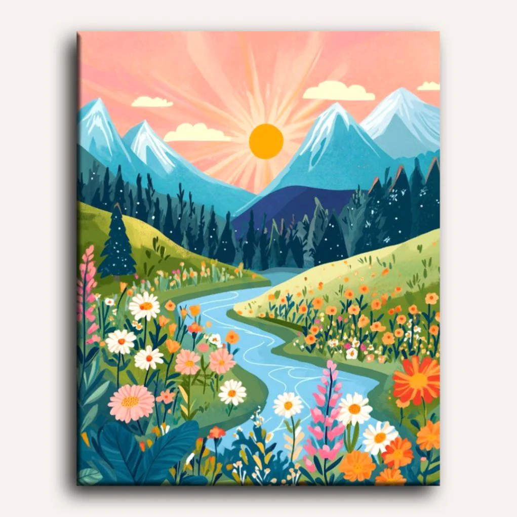 Colorful Landscape | Paint by Numbers - Image 2