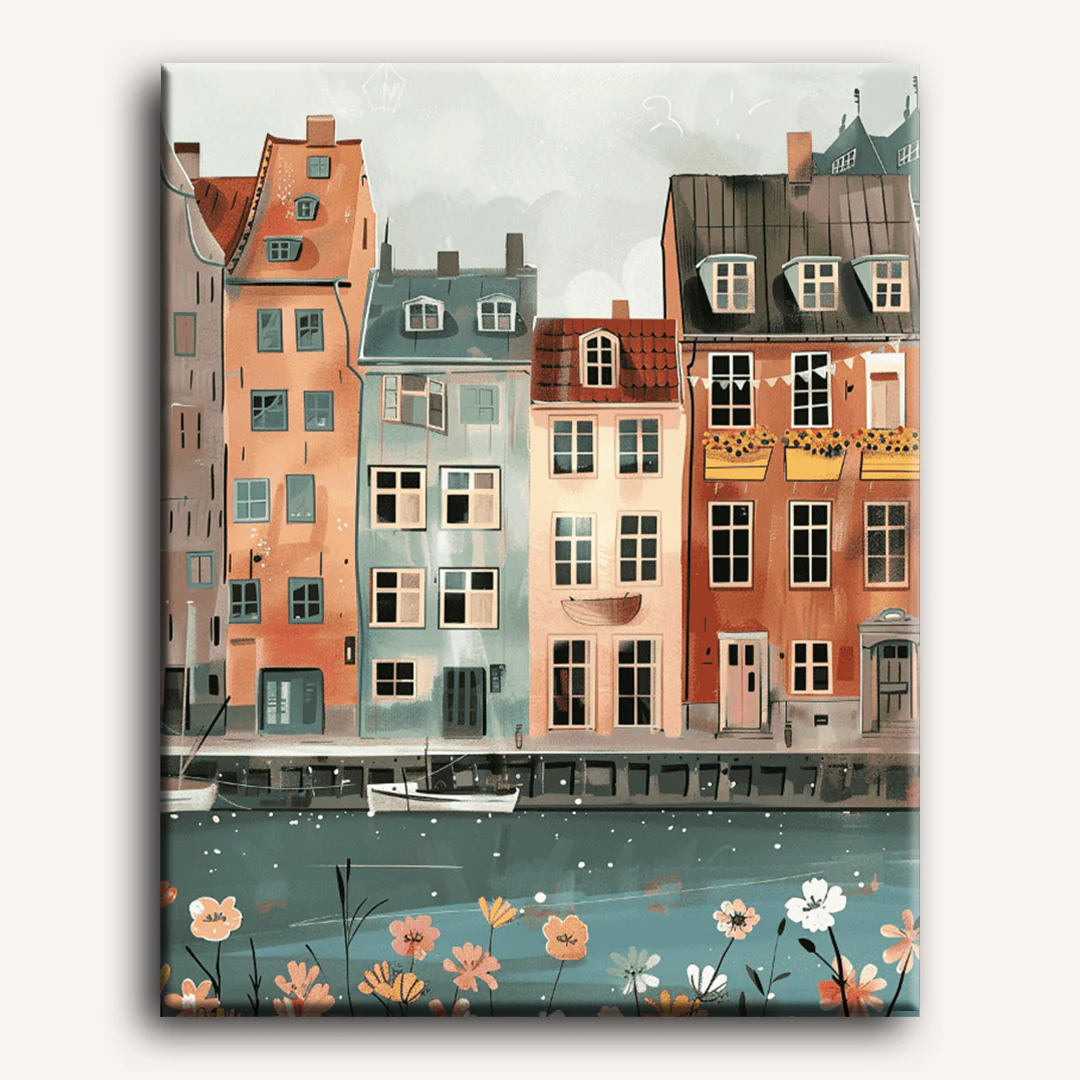 Copenhagen Canal houses | Paint by Number - Image 2
