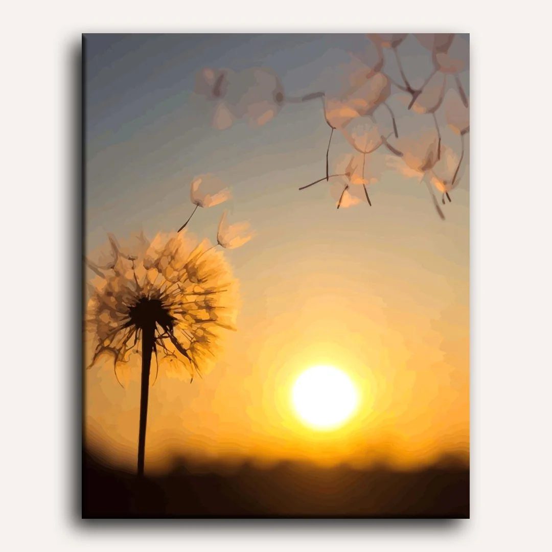 Dandelion at Sunset | Paint by Numbers - Image 2