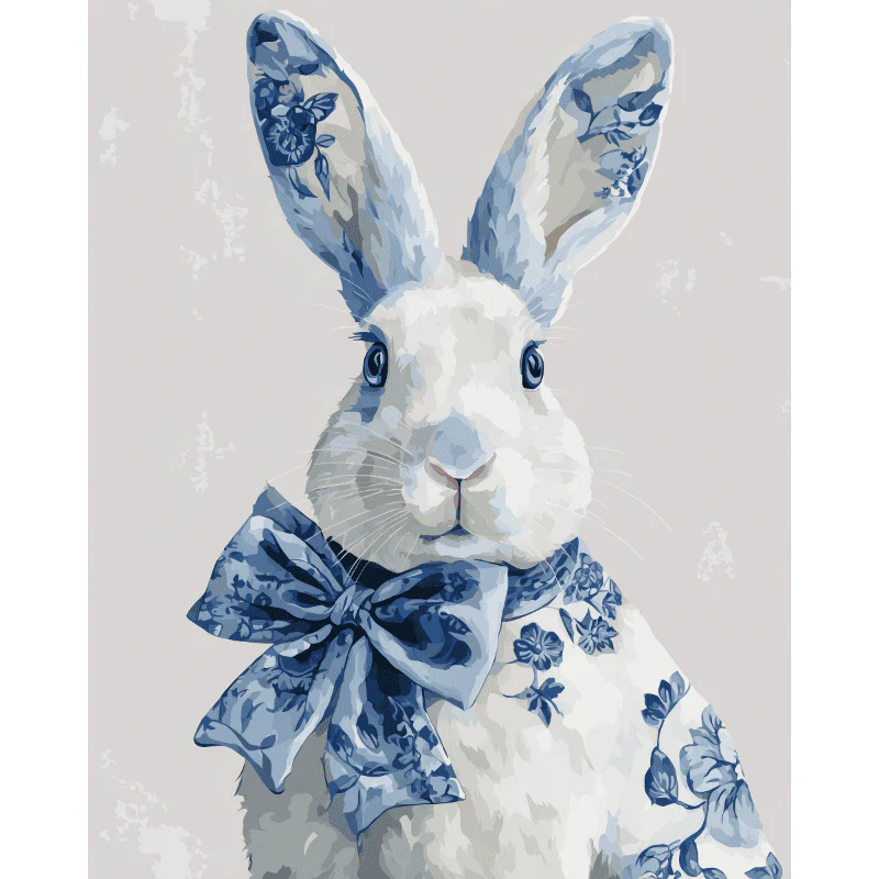 Delft Blue Bunny | Paint by Number