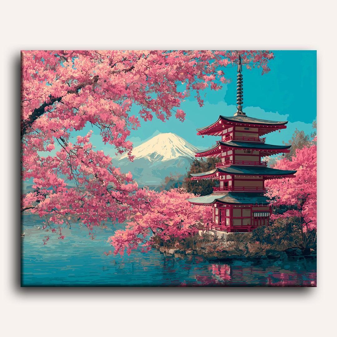 Fuji blossoms | Paint by Number - Image 2