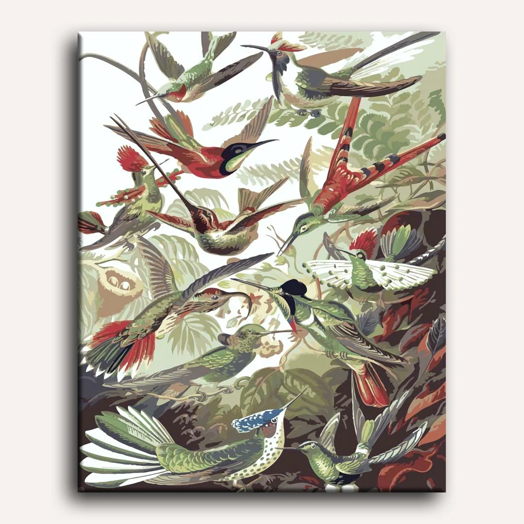 Hummingbirds Trochilidae by Ernst Haeckel | Paint by Numbers - Image 2