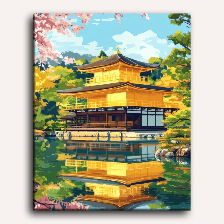 Kinkaku-Ji Temple in Kyoto | Paint by Number - Image 2