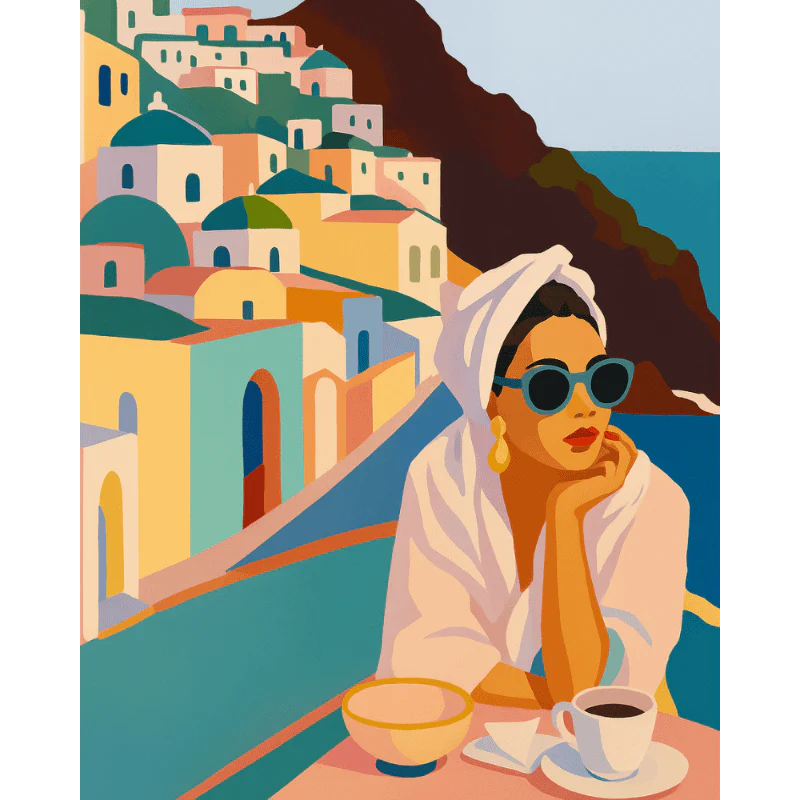 Lady in Santorini | Paint by Numbers