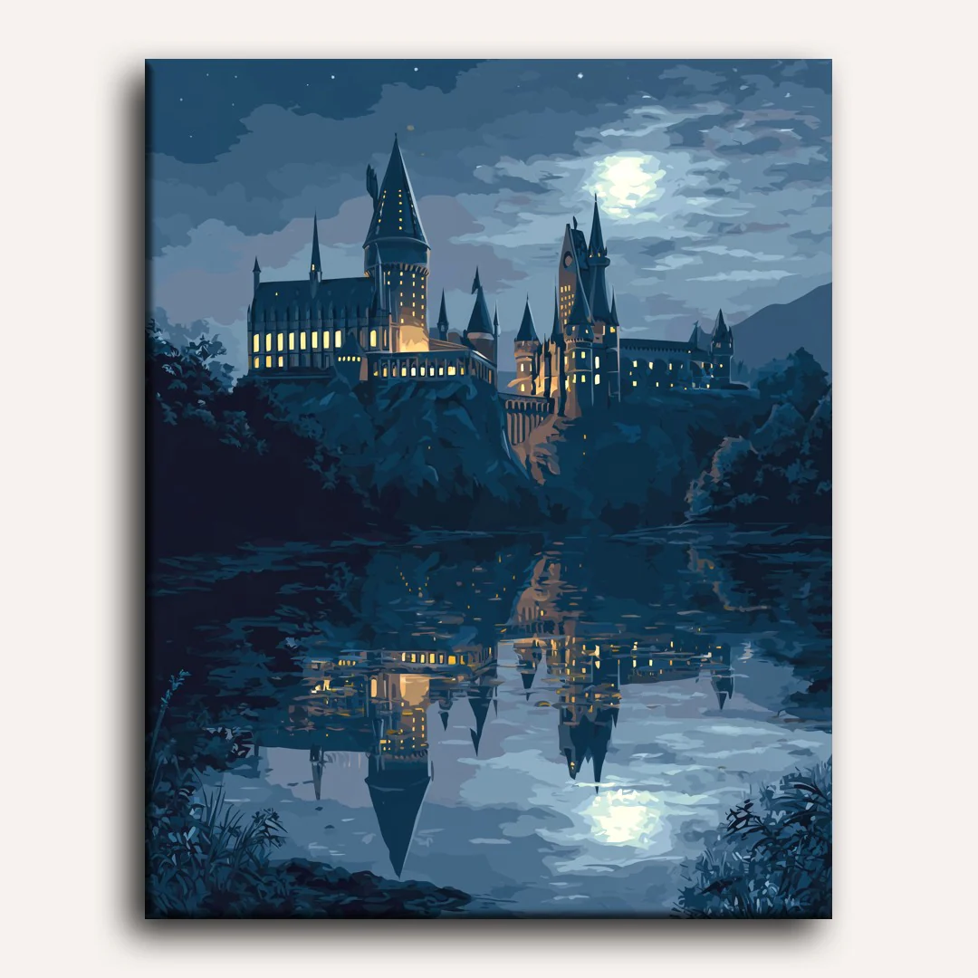 Moonlit castle | Paint by Number - Image 2